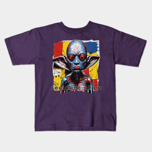 resident alien Kids T-Shirt by yzbn_king